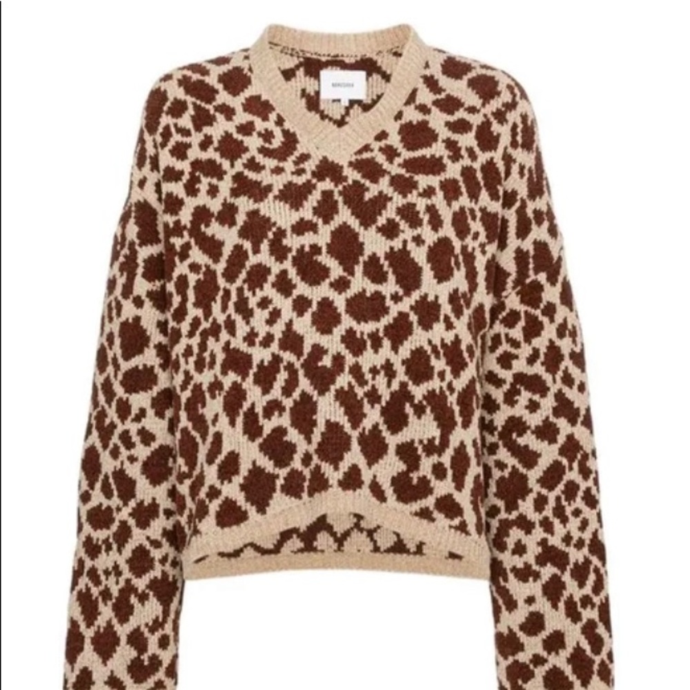 Nanushka V Neck Camel print sweater